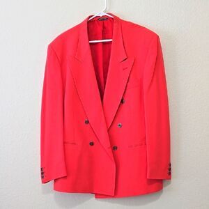 Leonardo Valenti  Red/orange  Double-Breasted Men's Blazer